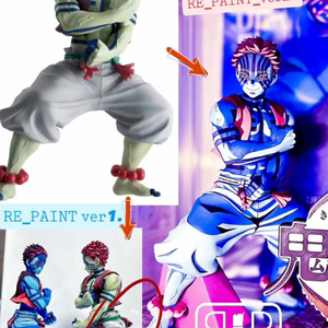 [초월] 전국3점 귀칼 귀멸의칼날 블루 아카자 리페인트 피규어 도색작 도색 작품 전시회 국내유일 라스트원 레진 애니 이미지