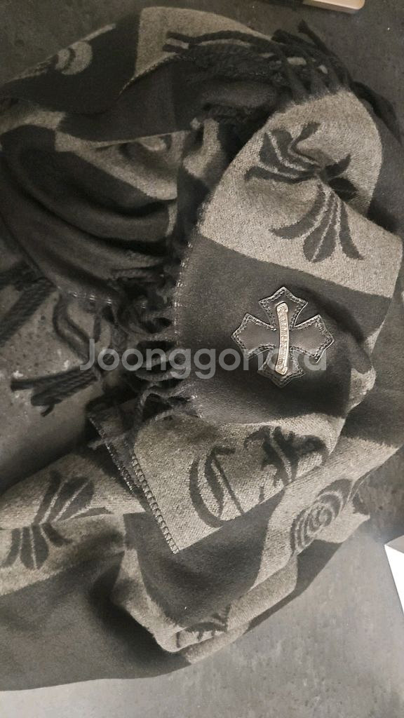 크롬하츠 925실버 캐시미어 머플러 숄--1