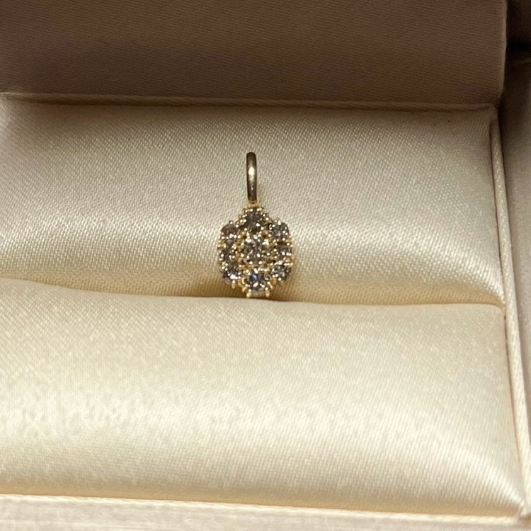 14k 꼬냑다이아 목걸이 펜던트 이미지