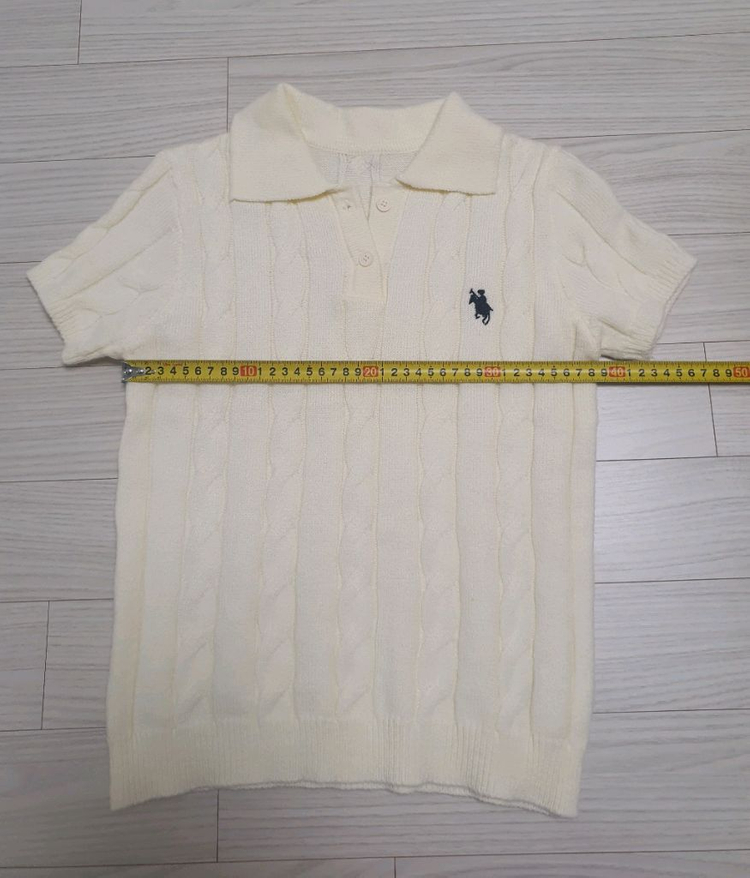 케이블 니트 반팔 아이보리--3