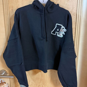 아디다스 디즈니 미키 여성 크롭 맨투맨 검정 S