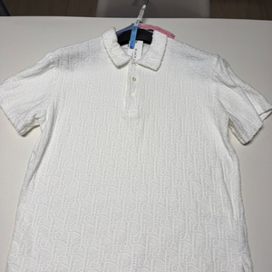 디올 오블리크 테리 반팔 카라티 화이트 s