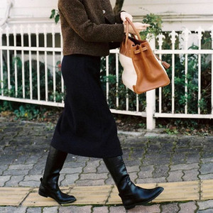 시엔느 캐롤린 울 스커트 네이비 S