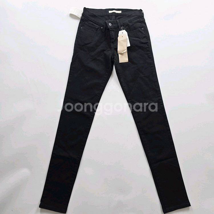리바이스 청바지 흑청 스판 데님 사이즈25 R3913--0