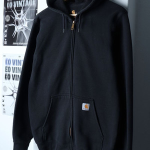 (S-M) 칼하트 후드집업 기모 블랙 올드스쿨 이미지