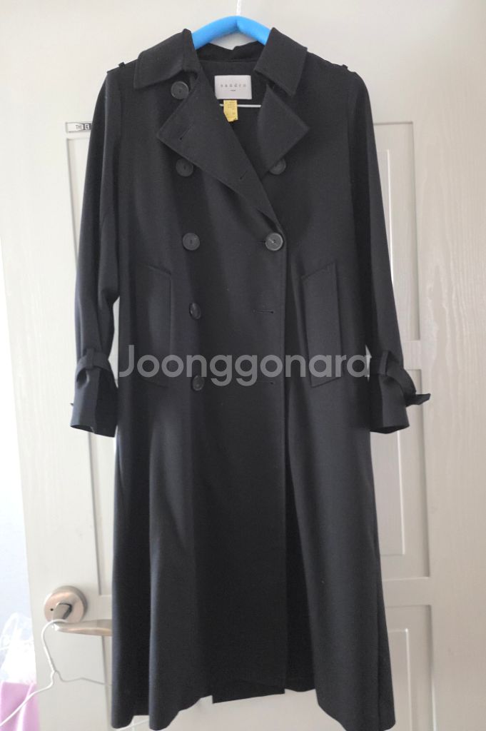 산드로 여성 트렌치코트 블랙(신세경 트렌치)--1