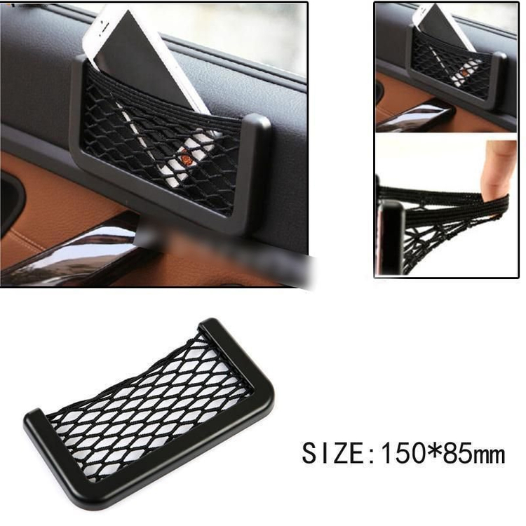 새 2개 차량용 소형 핸드폰 그물 공간 수납함 수납 여행 야영 용품 정리 그물 이미지