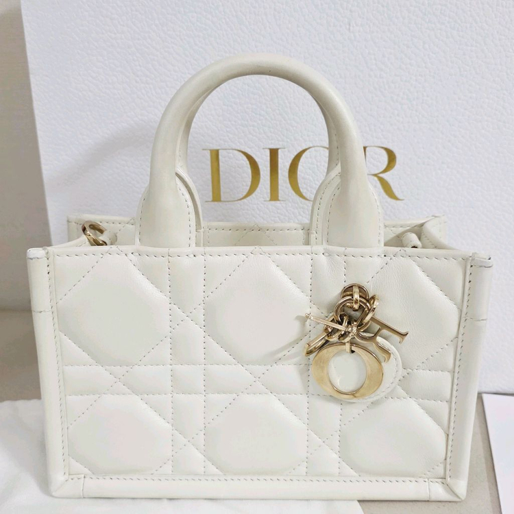 디올 북토트 미니 카나쥬 레더 라떼 이미지