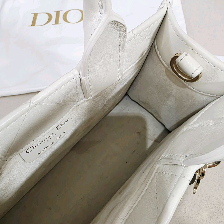 디올 북토트 미니 카나쥬 레더 라떼 이미지