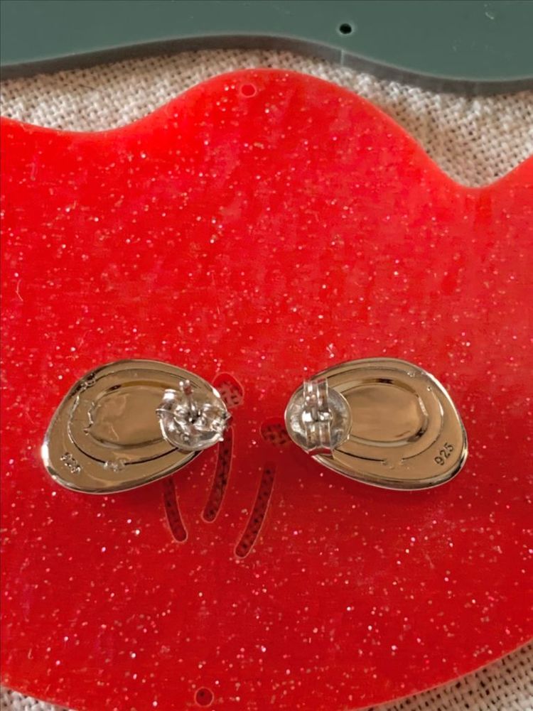 블랙 오발 은귀걸이 (마니에피에디)--4