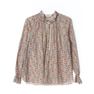 아떼 바네사브루노 플로럴 레이스 러플 하프넥 긴팔 블라우스 이미지