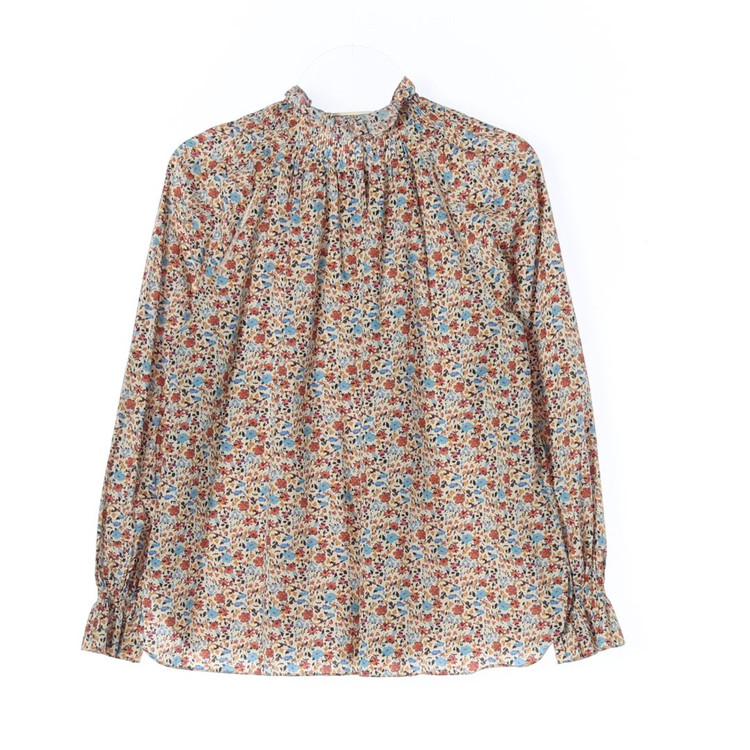 아떼 바네사브루노 플로럴 레이스 러플 하프넥 긴팔 블라우스 이미지