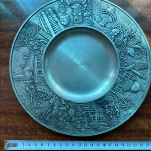 주석 장식접시(벽걸이 가능)