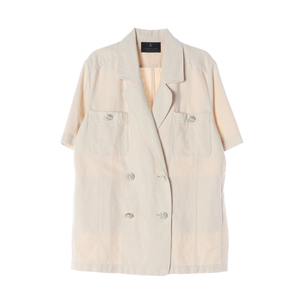 랑방 컬렉션 22SS 린넨 실크 진주 더블 버튼 반팔 블레이저 자켓 재킷 이미지