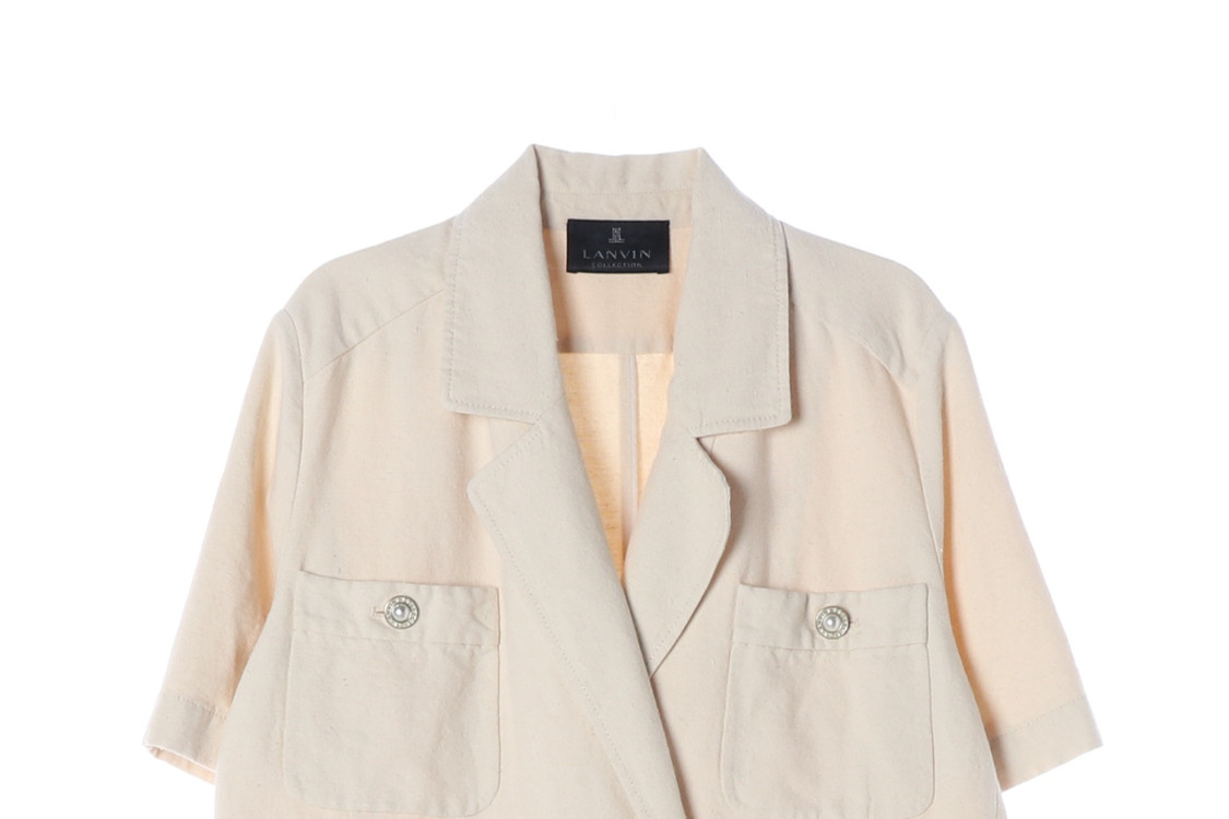 랑방 컬렉션 22SS 린넨 실크 진주 더블 버튼 반팔 블레이저 자켓 재킷 이미지