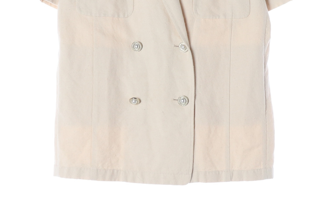 랑방 컬렉션 22SS 린넨 실크 진주 더블 버튼 반팔 블레이저 자켓 재킷 이미지