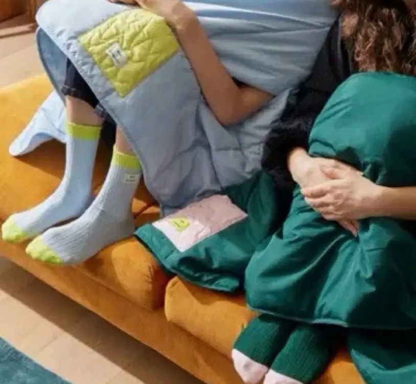 MSGM x 스타벅스 콜라보 담요/양말 세트 (그린/스카이)--1