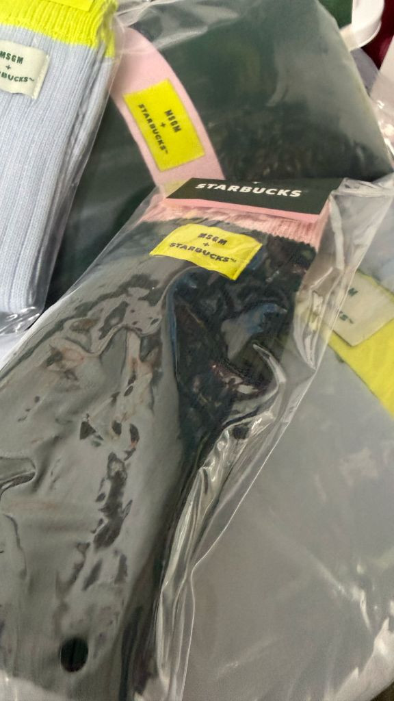 MSGM x 스타벅스 콜라보 담요/양말 세트 (그린/스카이)--3