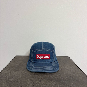 (OS) 슈프림 박스로고 캠프캡 모자 스티치 데님