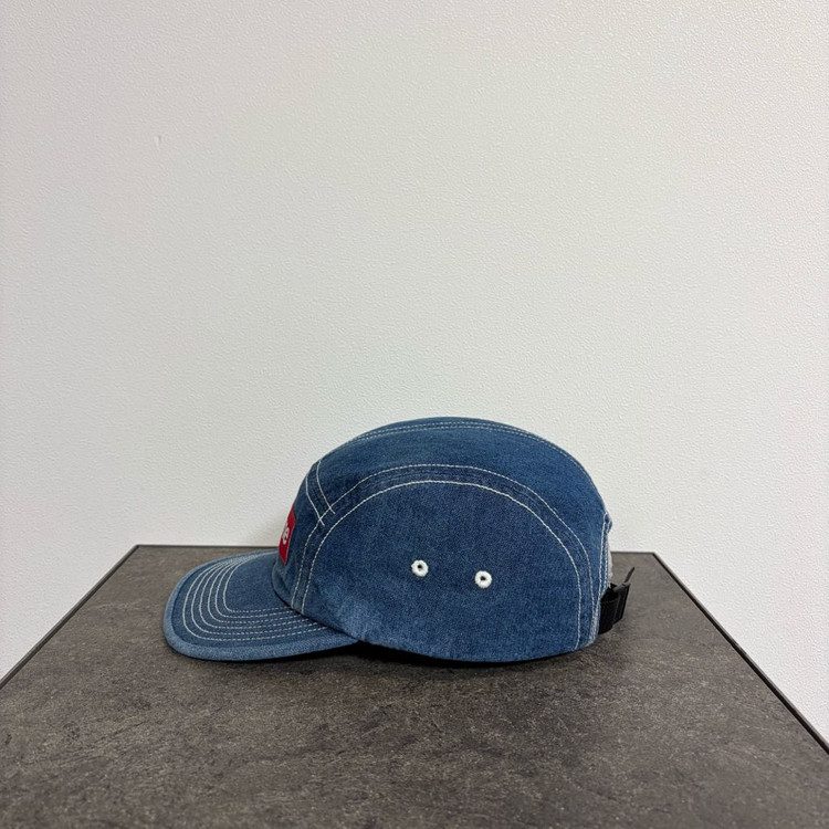 (OS) 슈프림 박스로고 캠프캡 모자 스티치 데님--1