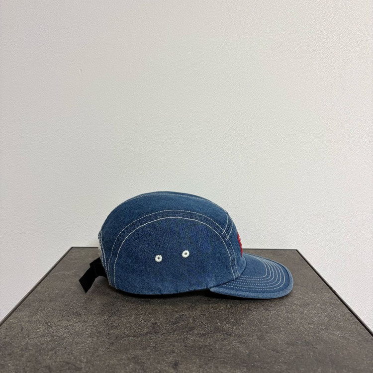 (OS) 슈프림 박스로고 캠프캡 모자 스티치 데님--2