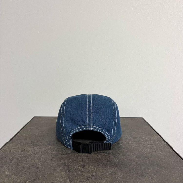 (OS) 슈프림 박스로고 캠프캡 모자 스티치 데님--3