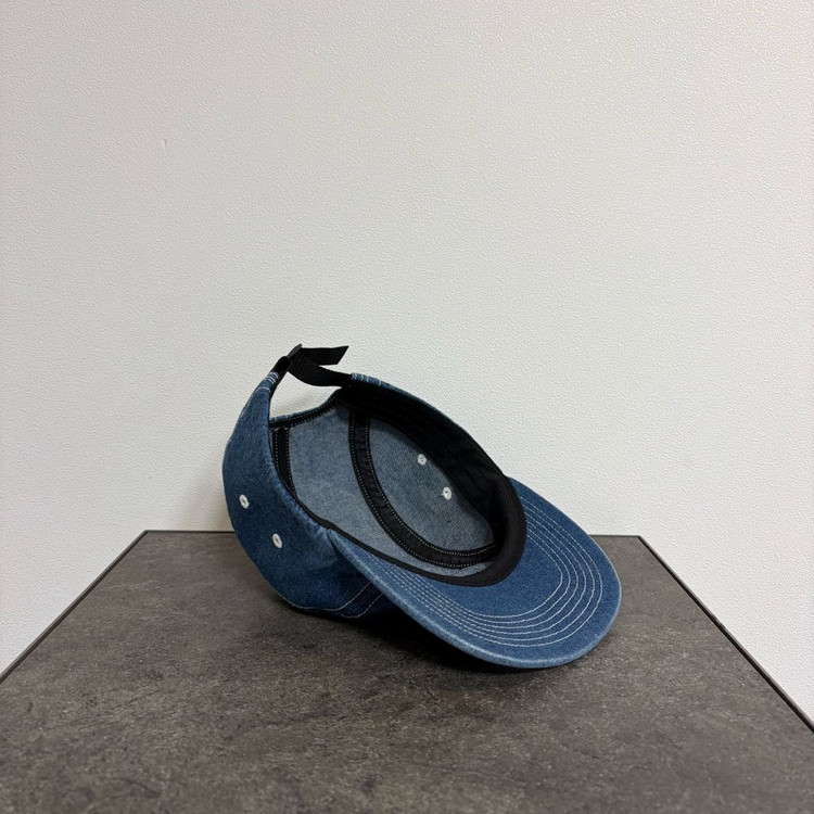 (OS) 슈프림 박스로고 캠프캡 모자 스티치 데님--6