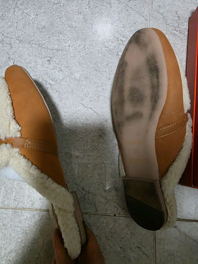 에르메스 퍼 슬리퍼--3