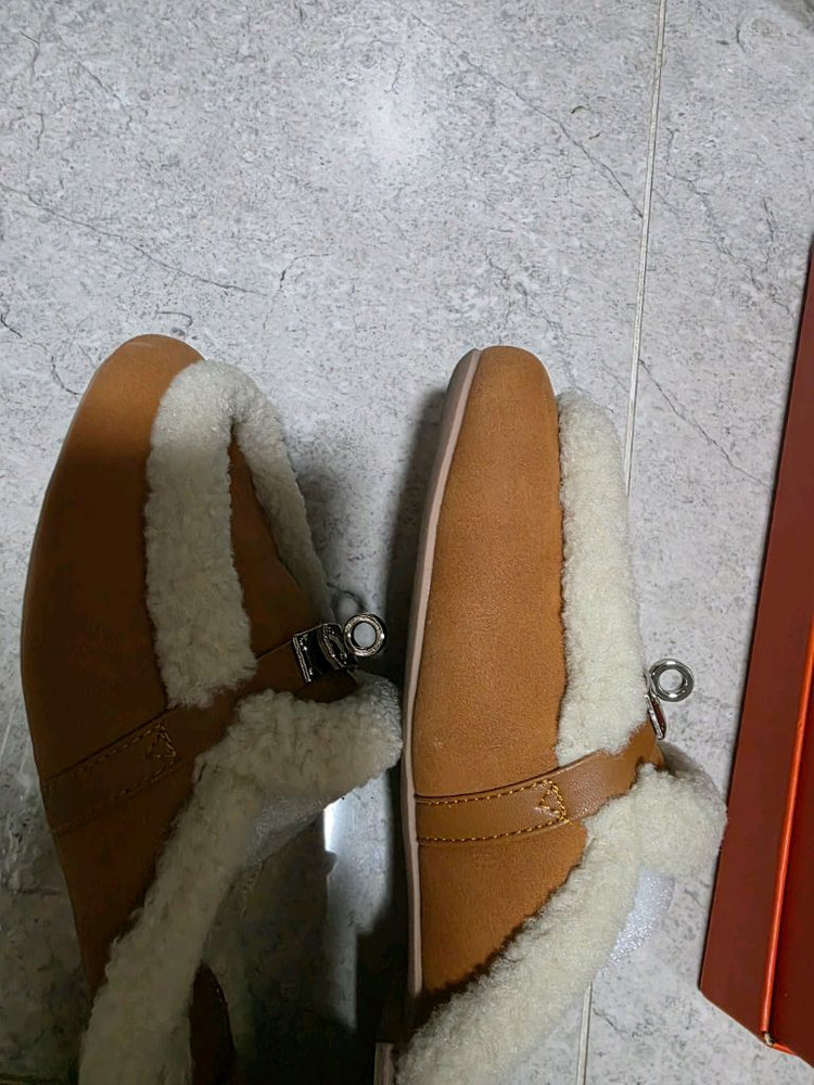 에르메스 퍼 슬리퍼--5