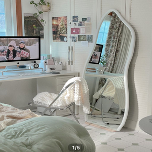 노프레임 비정형 웨이브 전신거울