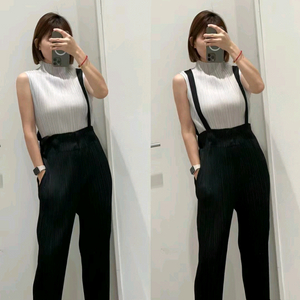 플리츠플리즈 점프슈트,멜빵팬츠 이세이미야케 울리 반팔탑 이미지