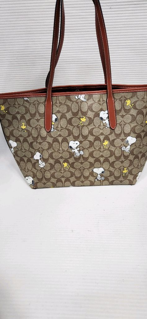 코치 피너츠 시그니처 캔버스 스누피 우드스탁 프린스 숄더백.토드백--3