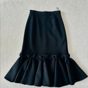 EDIT THE BRAND 블랙 러플 스커트 S