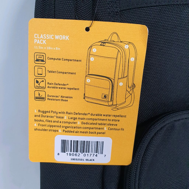 칼하트 레거시 클래식 워크 백팩 블랙 새상품 이미지