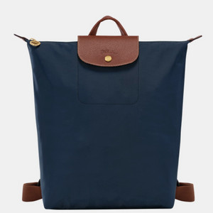 롱샴 르 플리아쥬 오리지널 M 백팩 네이비 - 캔버스 새상품