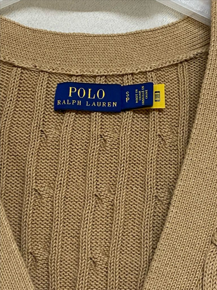 폴로 랄프로렌 여성 케이블 니트 브이넥 가디건 이미지