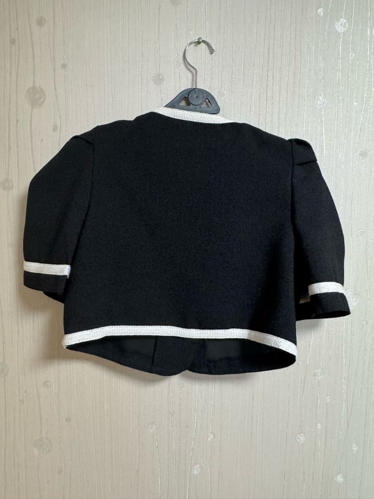 반팔 크롭 트위드자켓--2