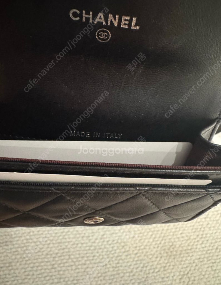 샤넬 똑딱이 카드지갑 은장--3