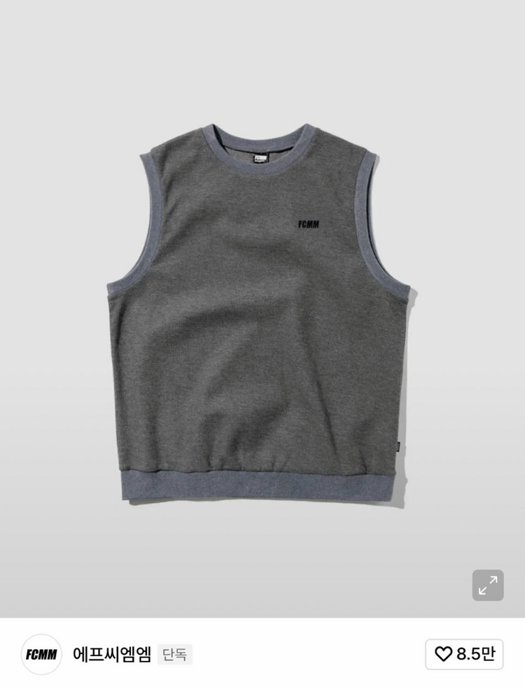 FCMM 에프씨엠엠 클럽 니트 베스트 차콜 M 이미지