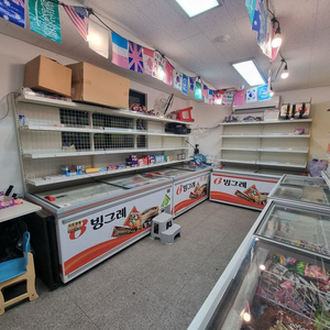 무인 아이스크림 매대 선반 앵글 진열대 / 선풍기 이미지