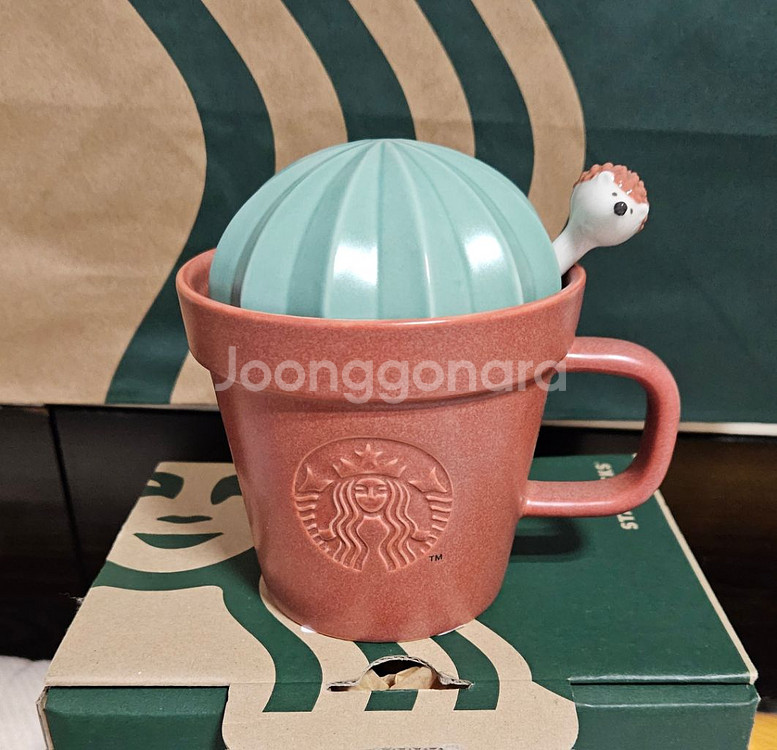 새상품S급]스타벅스 고슴도치 스푼 머그 296ml--6