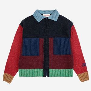 보보쇼즈 컬러블록 니트 집업 가디건 4-5y 이미지