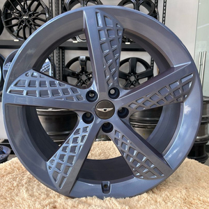 제네시스 GV70 21인치 순정휠 와플휠 메탈릭나이트블루 복원휠 한대분(4짝)