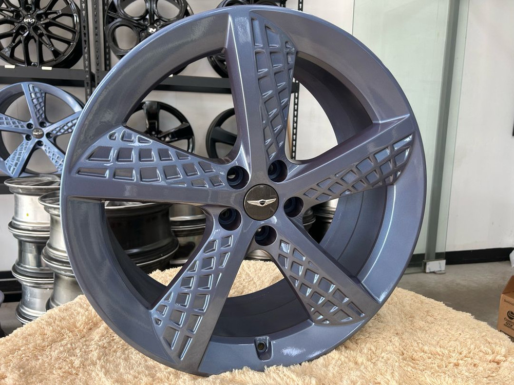 제네시스 GV70 21인치 순정휠 와플휠 메탈릭나이트블루 복원휠 한대분(4짝)--2