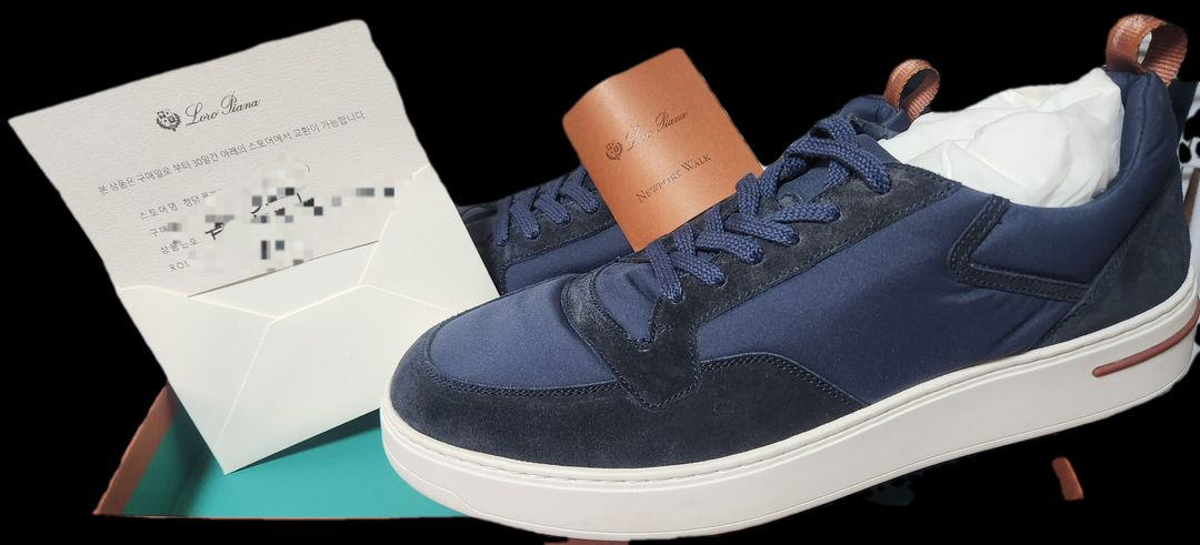 (새제품)로로피아나 뉴포트 워크 스니커즈 블루 네이비--2