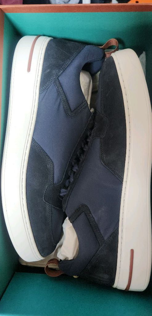 (새제품)로로피아나 뉴포트 워크 스니커즈 블루 네이비--3