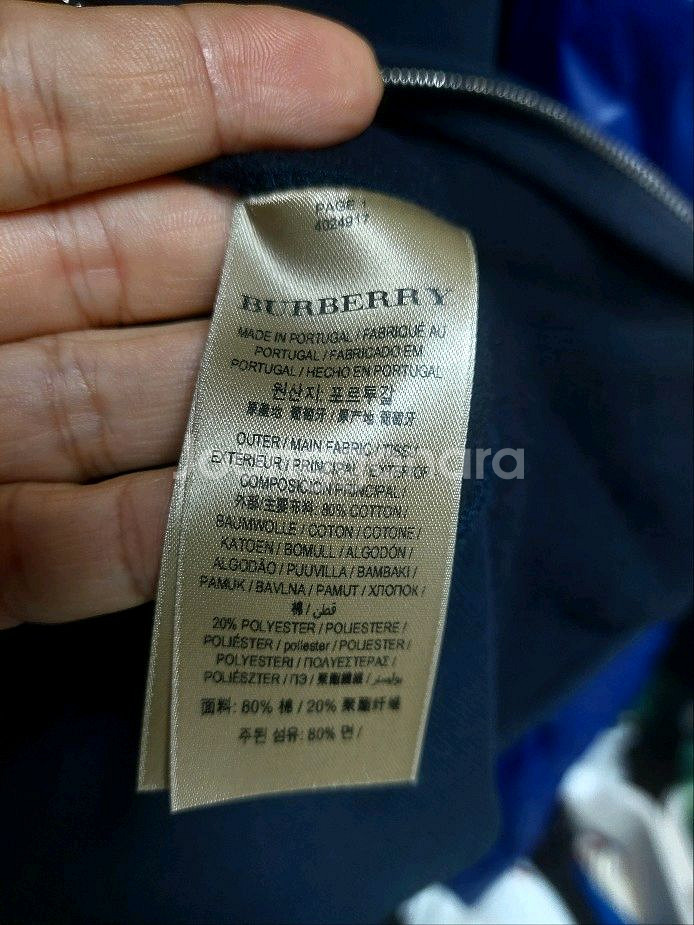 버버리 찐 네이비 후드집업 노바체크후드 s 실측95--2