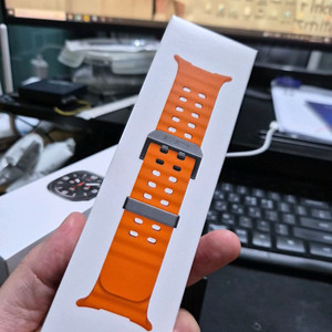 미사용 갤럭시워치울트라 정품 스트랩 마린밴드 오렌지