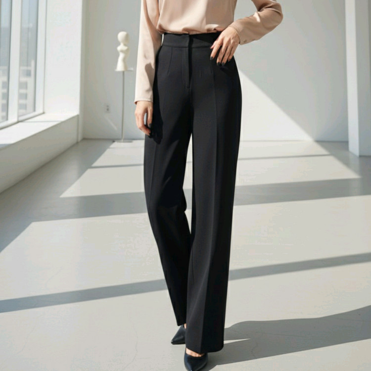 하이웨이스트 클래식 와이드 롱 슬랙스 (스판,기모,오피스룩)ㅡ무배 이미지