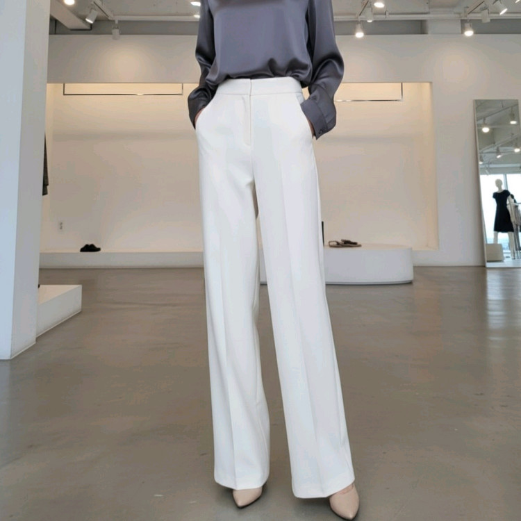 하이웨이스트 클래식 와이드 롱 슬랙스 (스판,기모,오피스룩)ㅡ무배 이미지